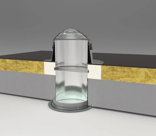 Section illustration showing the roof collector, tube and ceiling diffuser