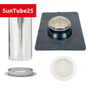 SunTube25 - Flat roof light tunnel set with crystal glass dome - EPDM